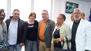 El Presidente del Instituto Nacional de Recursos Hidráulicos con los trabajadores de la Delegación Habana.